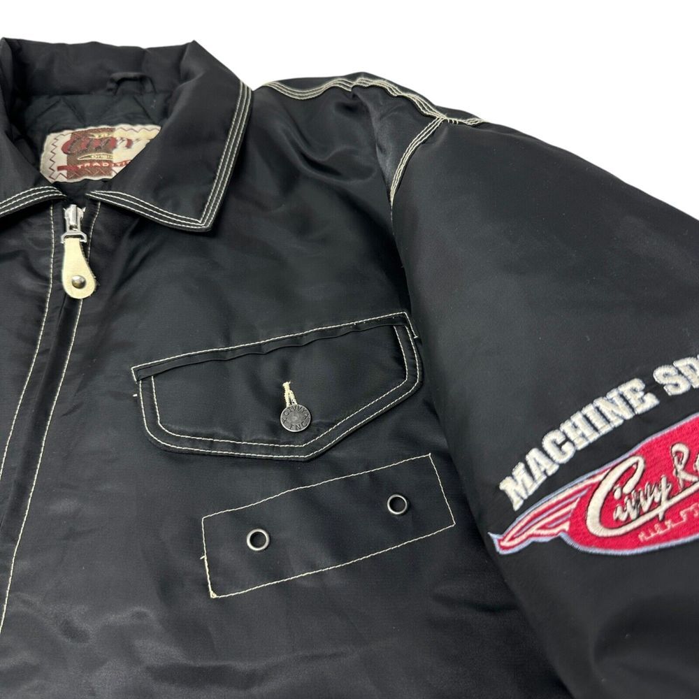 Roadmaster Civvy Motorcycle Co. Rare Black Biker Jacket Quilted‎ Lining Size 2 - Picture 11 of 16